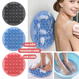 Tấm Chà Lưng, Cọ Chân Silicon Tạo Bọt Dán Tường Massage - Chất Liệu Mềm Mại, Tiện Lợi Cho Phòng Tắm.