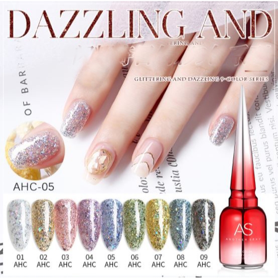 Sơn gel AS mã AHC chọn lẻ mẫu chai đỏ nhọn 9 chai 15ml siêu HOT siêu xịn