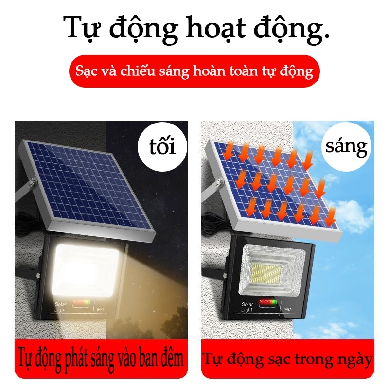 Đèn năng lượng mặt trời công suất 1200w Chống Nước IP68 An toàn Tự động bật tắt Bảo hành 10 năm
