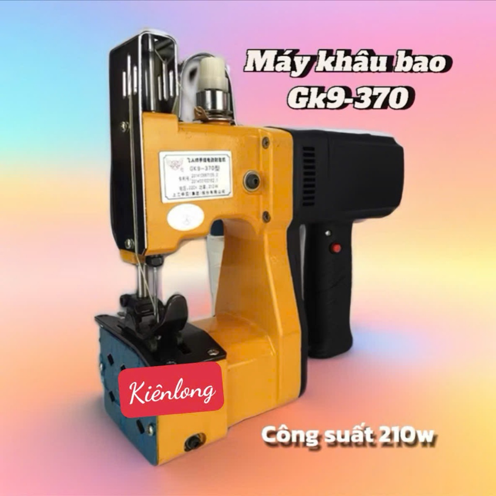 Máy Khâu Bao GK9-370 Chính Hãng – Công Suất Lớn 210W, Cắm Điện, Tặng Vỉ Kim & 1 Cuộn Chỉ Phụ Kiện