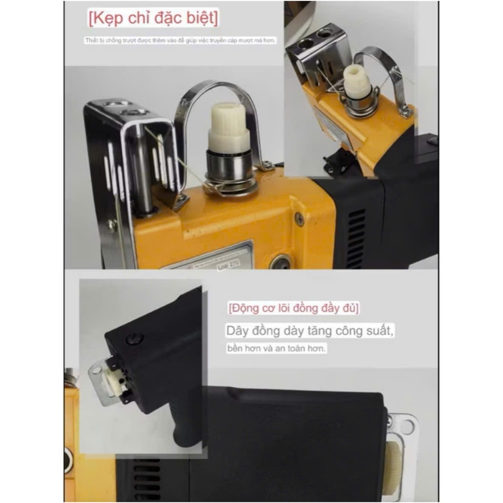 Máy Khâu Bao GK9-370 Chính Hãng – Công Suất Lớn 210W, Cắm Điện, Tặng Vỉ Kim & 1 Cuộn Chỉ Phụ Kiện