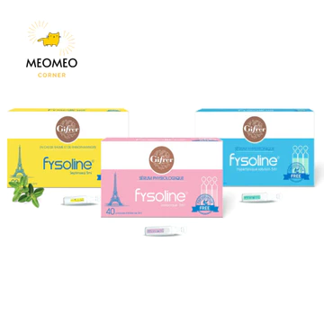 Nước muối sinh lý Fysoline Gifrer - Vệ sinh mắt , mũi , miệng cho bé fysoline vàng & hồng