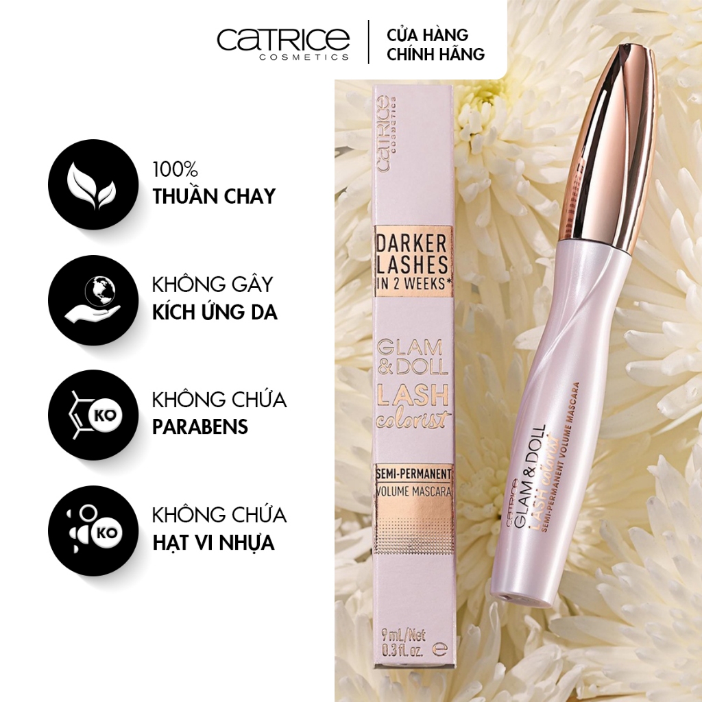 Mascara tăng độ đậm của mi Catrice Glam & Doll Lash Colorist Semi-Permanent Volume 9ml