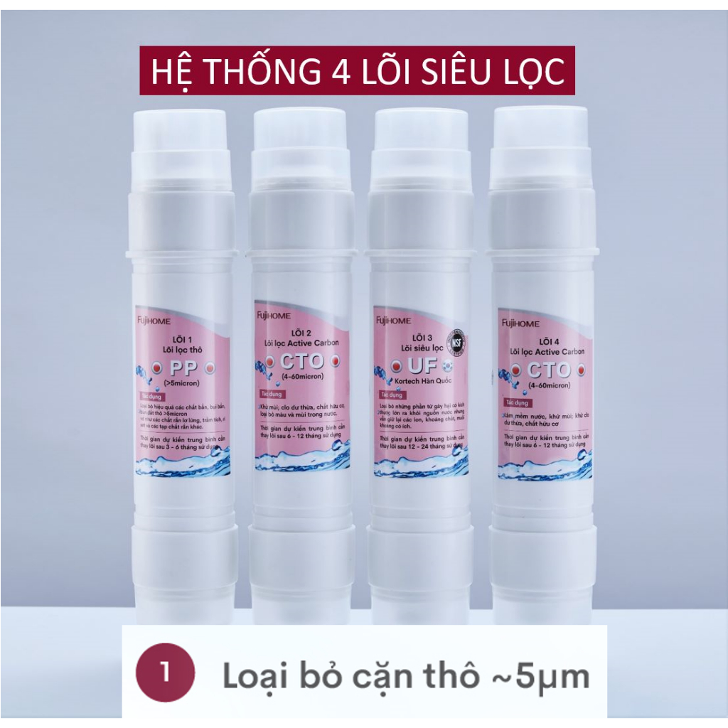 Lõi lọc thay thế số 1-2-3-4 dành cho máy lọc nước nóng lạnh WP507C, WPD508C UF water purifier