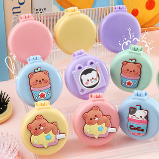 Gương Tròn Kèm Lược Gập Gòn Hoạ Tiết Hoạt Hình Ngộ Nghĩnh Xinh Xắn MEILI STORE