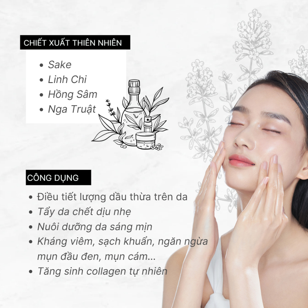 Nước Dưỡng Thảo Dược Trắng Da Kiềm Dầu - Herbal Exfoliating Toner Lá Home 50ml