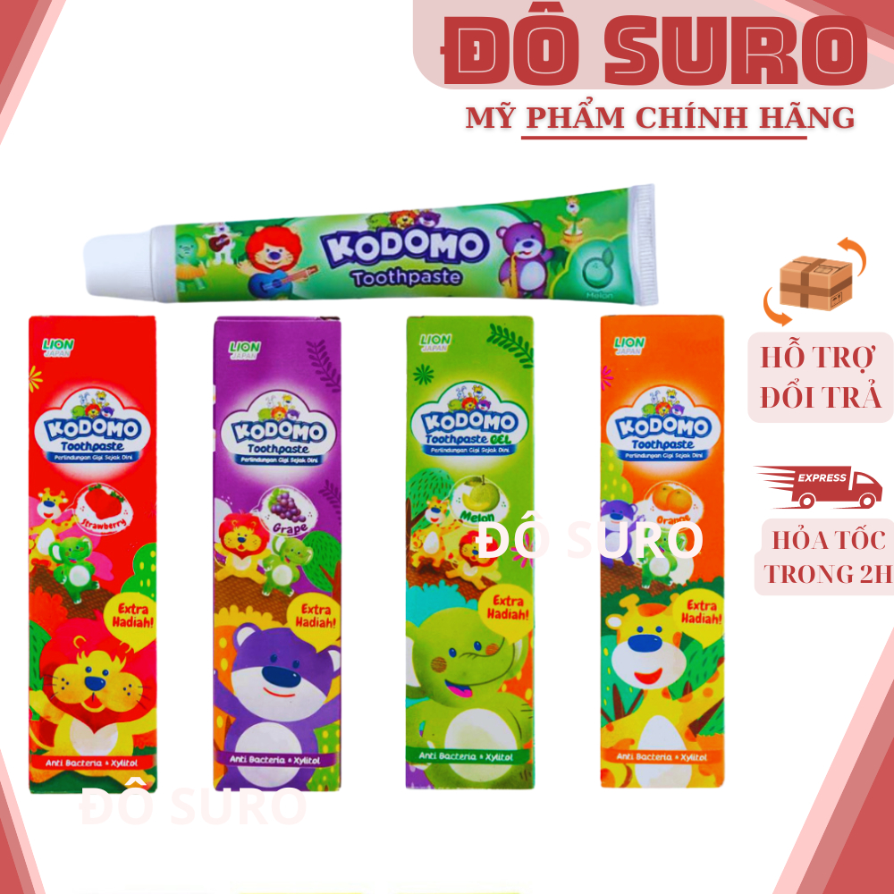 Kem Đánh Răng Cho Bé Nuốt Được, Kem Đánh Răng Trẻ Em Kodomo Trọng Lượng 45g không cay