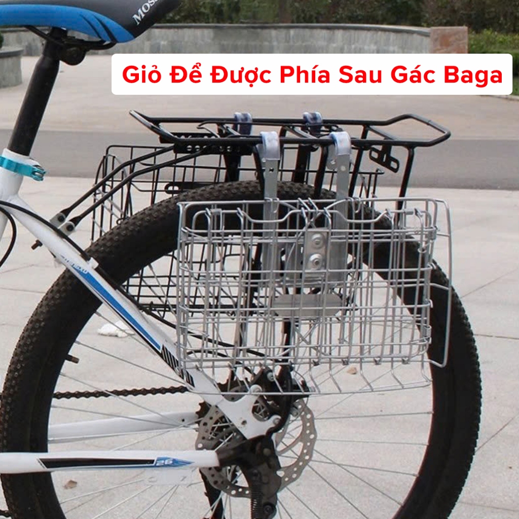 Ảnh Giỏ Xe Đạp Thể Thao Gấp Lại Được Gắn Xe Đạp Sports - Giỏ Gắn Xe Đạp Địa Hình Xe Đô Thị Chính Hãng Amalife 2