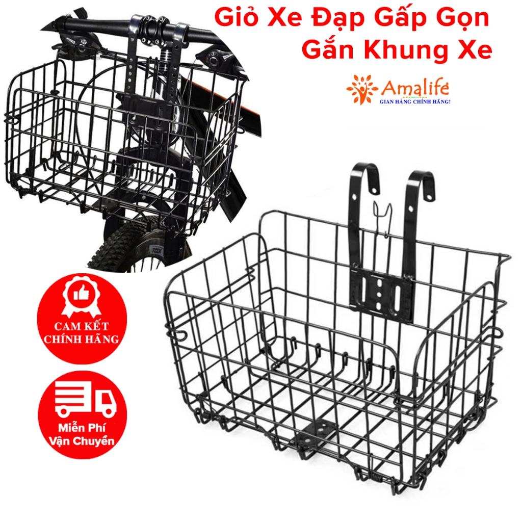 Ảnh Giỏ gắn xe đạp đựng đồ đa năng bền bỉ - giỏ treo xe đạp chịu lực tốt hãng Amalife 1