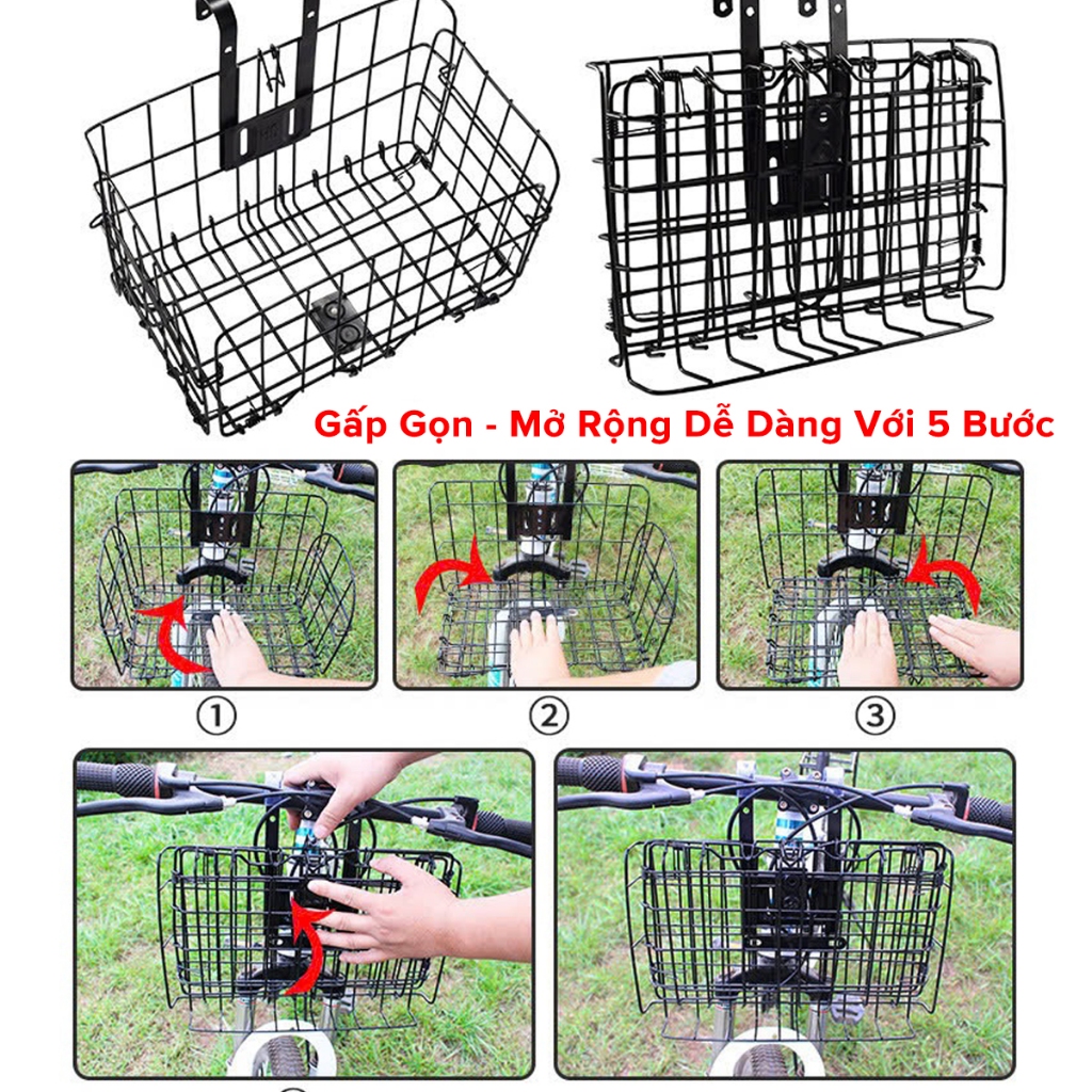Ảnh Giỏ gắn xe đạp đựng đồ đa năng bền bỉ - giỏ treo xe đạp chịu lực tốt hãng Amalife 3