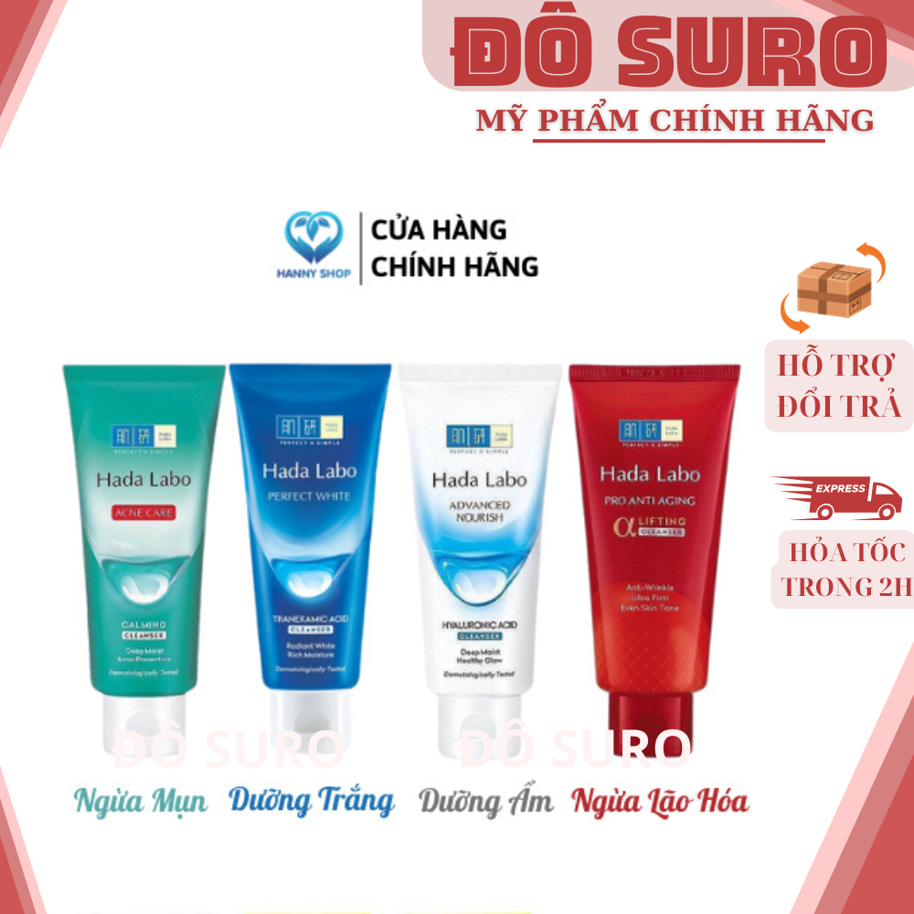 Sữa Rửa Mặt Dưỡng Da Hada Labo tuýp 100G đủ màu