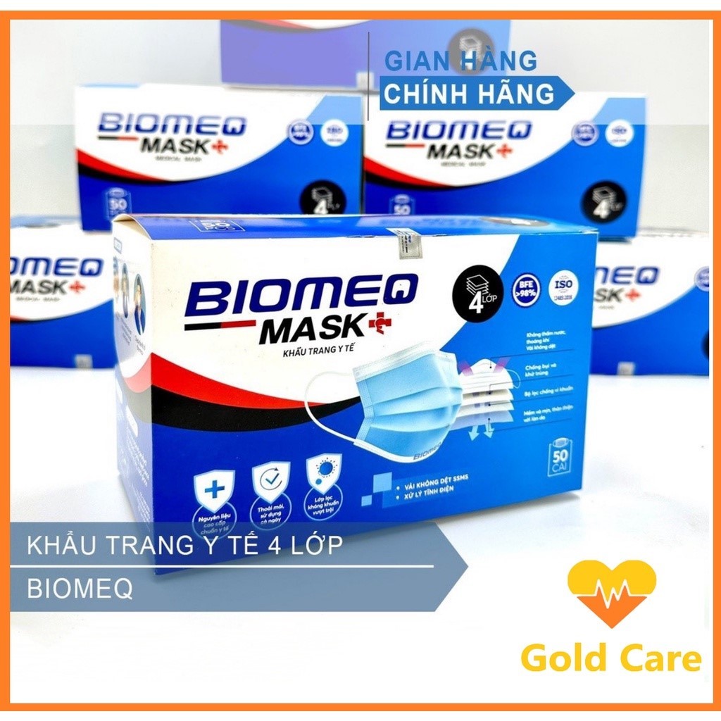 Khẩu trang y tế 4 lớp kháng khuẩn BIOMEQ MASK+ | Shopee Việt Nam