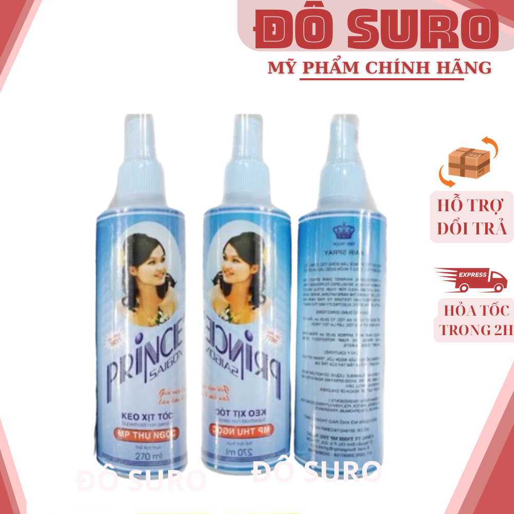 Keo xịt tóc Prince Sài Gòn 125ml, 270ml giữ nếp tóc lâu tạo kiểu hoặc bới tóc