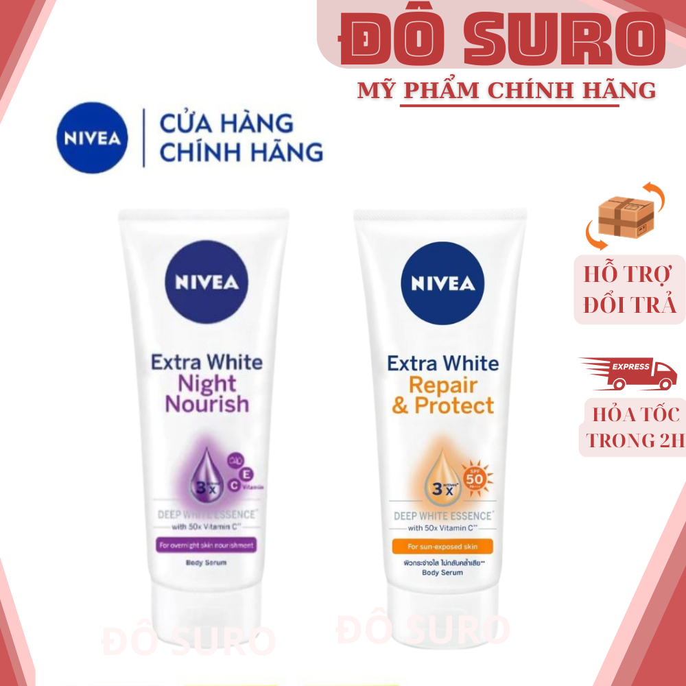 Serum Dưỡng Thể Nivea Phục Hồi & Dưỡng Sáng Da Ngày & Đêm 180ml chính hãng