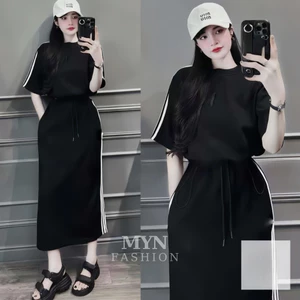 Set Bộ Thể Thao Áo Croptop Cộc Tay Phối Chân Váy Sọc Chất Umi Hàn Co Giãn 4 Chiều Hàng Cao Cấp QC Siêu Đẹp [MYN30]