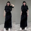 Set Bộ Thể Thao Áo Croptop Cộc Tay Phối Chân Váy Sọc Chất Umi Hàn Co Giãn 4 Chiều Hàng Cao Cấp QC Siêu Đẹp [MYN30]