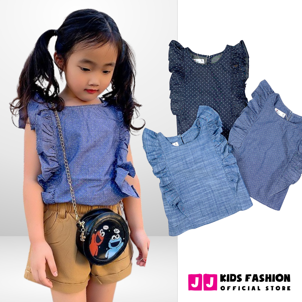 Áo sơ cho mi bé gái tay cánh tiên nhẹ nhàng, dễ thương - JJ Kids