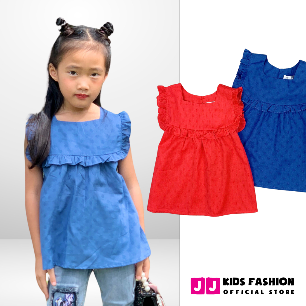 Áo sơ mi cho bé gái tay cánh tiên chất boil nhẹ nhàng, dễ thương - JJ Kids
