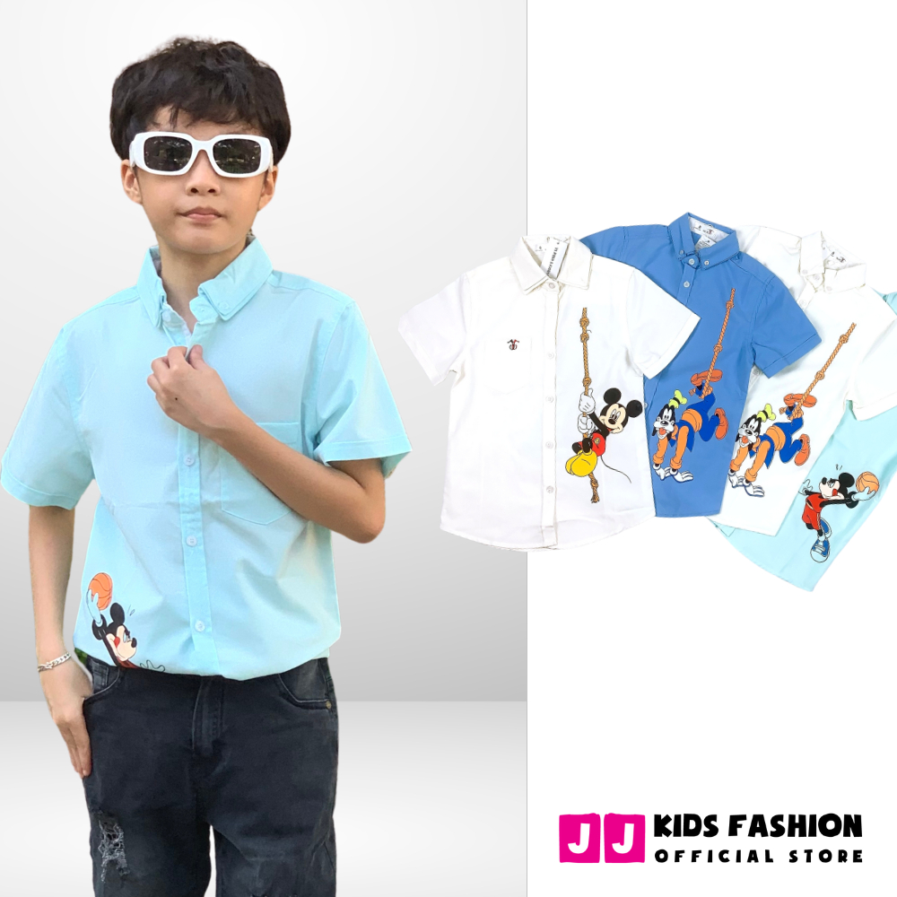 Áo sơ mi cho bé trai ngắn tay thời trang hàn quốc - JJ Kids