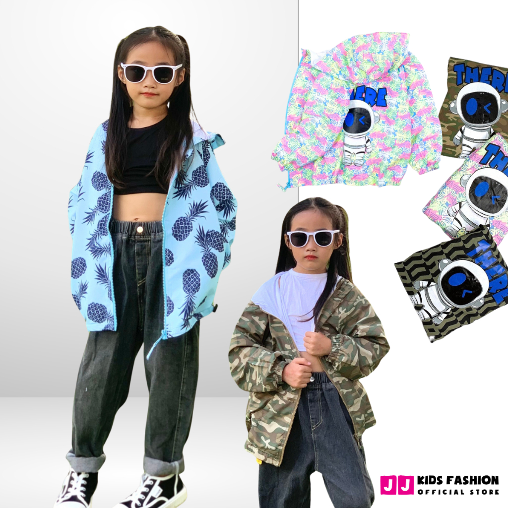 Áo chống nắng cho bé JJ Kids, áo khoác gió năng động cho trẻ em 2,3,4,5,6,7,8,9,10,11,12 tuổi