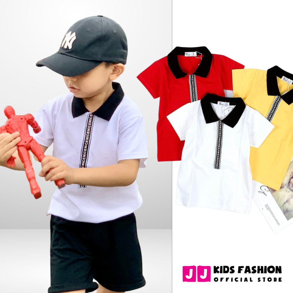 Áo polo bé trai ngắn tay cổ polo full size - JJ Kids
