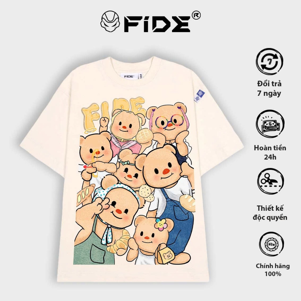 Ảnh Áo thun FIDE TEDDY phông unisex form rộng local brand nam nữ cổ tròn oversize AT94 2
