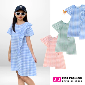 Váy mùa hè cho bé gái JJ Kids, chất kate thiết kế cao cấp cho trẻ em 2,3,4,5,6,7,8,9,10,11,12 tuổi