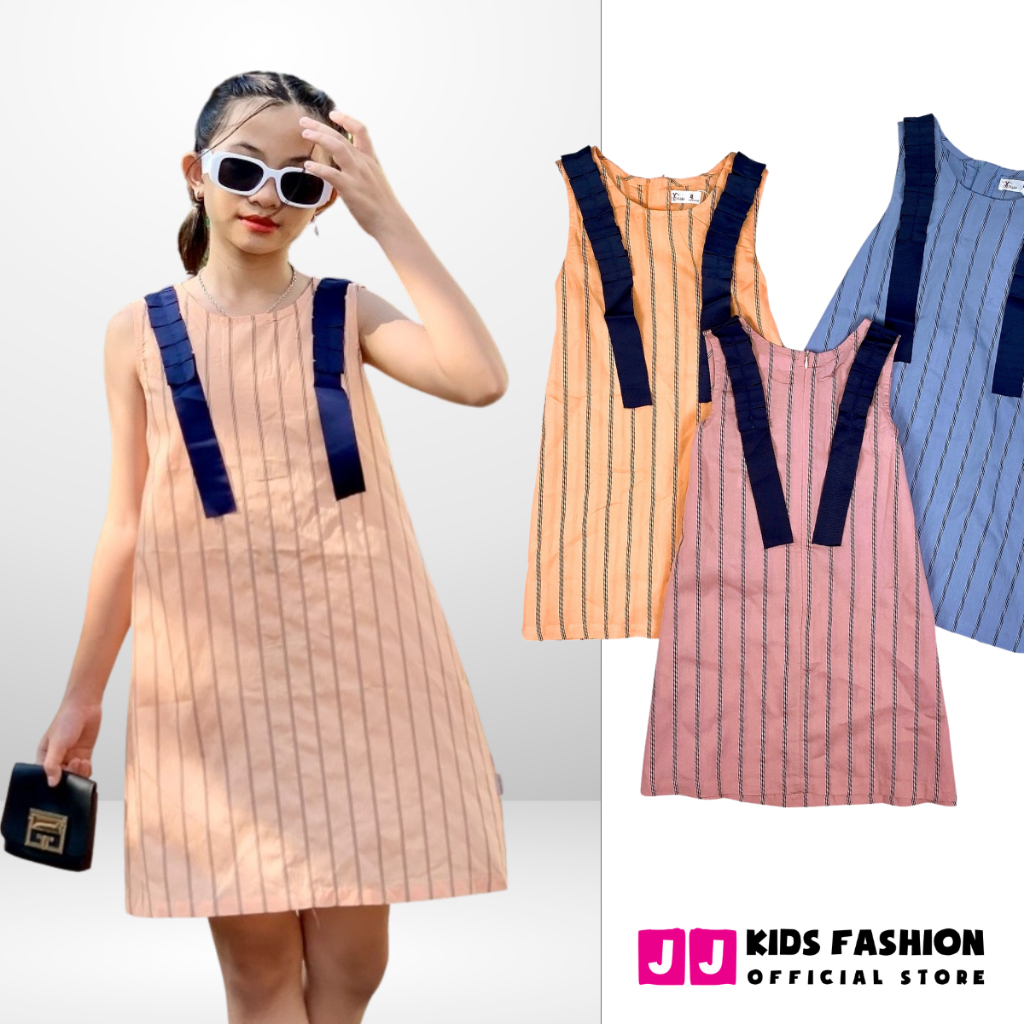 Váy cho bé gái thiết kế nổi bật viền ruy băng nơ - JJ Kids