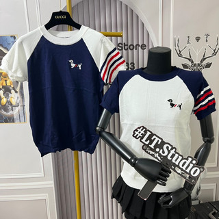 LT - Áo len nữ tay giap lăng tay cộc hình cún thêu cổ tròn free size 561