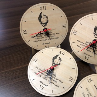 Đồng Hồ Gỗ Để Bàn In Ảnh Theo Yêu Cầu - Quà Tặng Doanh Nghiệp - Quà Đại Hội -Đồng Hồ In Theo Yêu Cầu