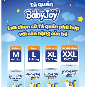Tã Quần Baby Joy/ Baby Love M50/L50/XL50/XXL50 mỏng thoáng chỉ 2mm Công nghệ Nhật sản xuất tại VN