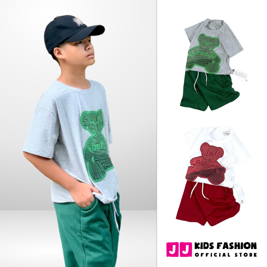 Bộ quần áo bé trai mùa hè JJ Kids chất cotton co giản, thoáng mát cho trẻ em full size
