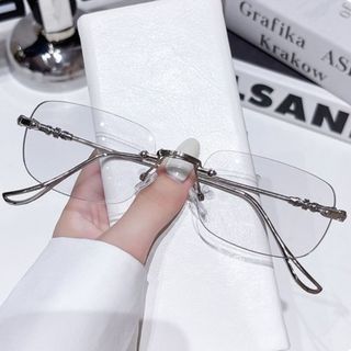 Kính đổi màu không gọng cao cấp thời trang hàn quốc, Mắt kính mát không độ chống ánh sáng xanh K042