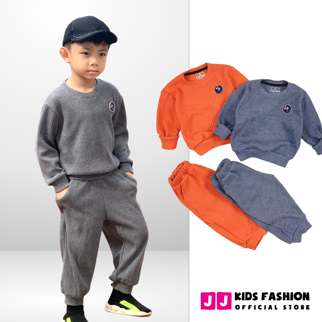 Bộ quần áo dài tay thu đông cho bé trai cotton phong cách hàn quốc dễ thương | JJ Kids Fashion