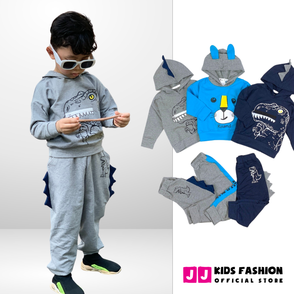 Bộ quần áo dài tay thu đông cho bé trai cotton phong cách hàn quốc dễ thương | JJ Kids Fashion