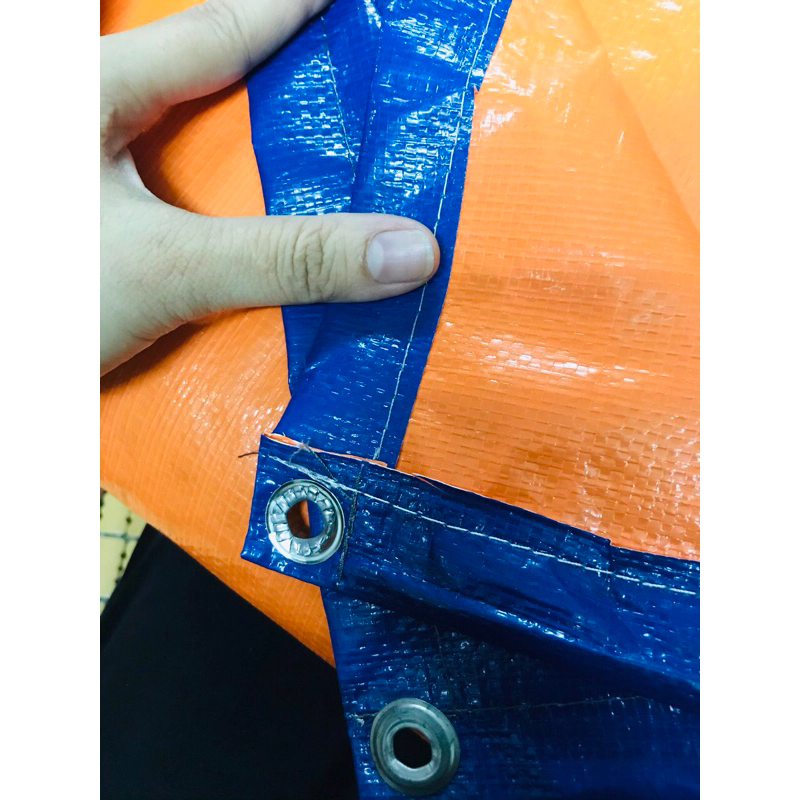 Bạt xanh cam che mưa nắng, phủ đồ. Nilon trắng loại dày
