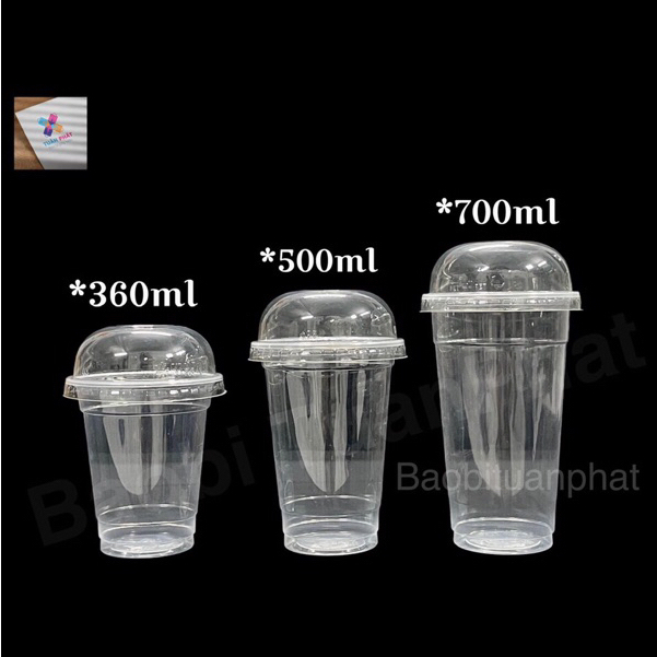 {Lốc 50} Cốc Nhựa PP 360ml 500ml 700ml dùng một lần cho quán cafe, trà sữa, takeway