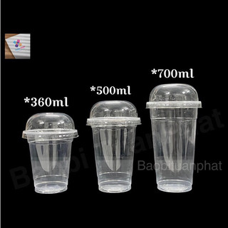 {Lốc 50} Cốc Nhựa PP 360ml 500ml 700ml dùng một lần cho quán cafe, trà sữa, takeway
