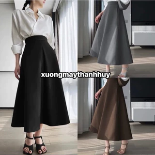 Chân váy dài xoè dài chất Tuyết Mưa Vitex loại 1, chân váy dáng dài xoè , Không có túi