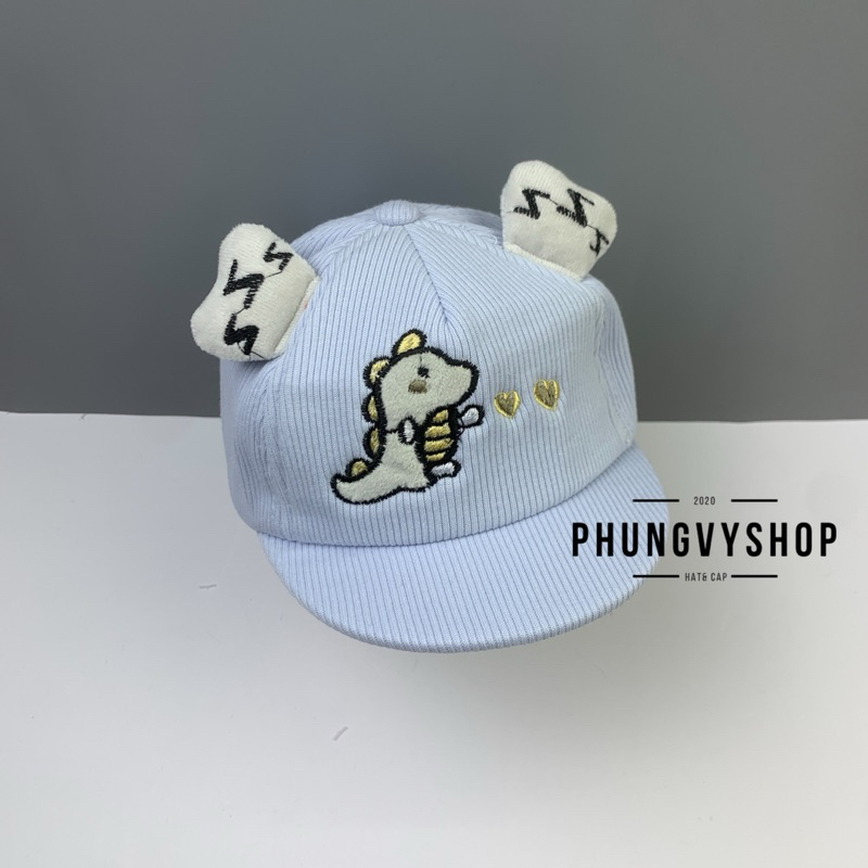 (SALE) Bé dưới 12 tháng/ Mũ lưỡi trai cho bé trai bé gái sơ sinh phungvyshop- KÉT nhí KHỦNG LONG BẮN TIM ZZ