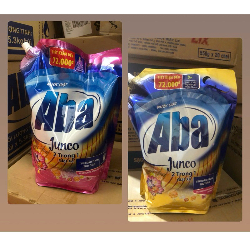 Nước Giặt Aba 2 trong 1 giặt xả nước hoa junco 3.6kg.