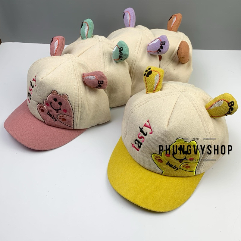 Bé 1-2 TUỔI/ Mũ lưỡi trai cho bé trai bé gái phungvyshop- Nón trẻ em / Kết Nhí Gấu Tasty /