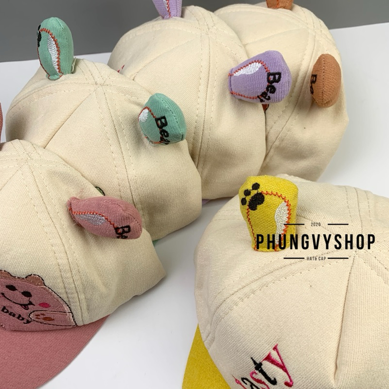 Bé 1-2 TUỔI/ Mũ lưỡi trai cho bé trai bé gái phungvyshop- Nón trẻ em / Kết Nhí Gấu Tasty /