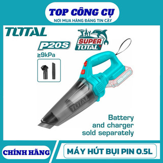 TOTAL Máy hút bụi 0.5L dùng pin 20V kèm pin sạc TVLI201261 / TVLI20126