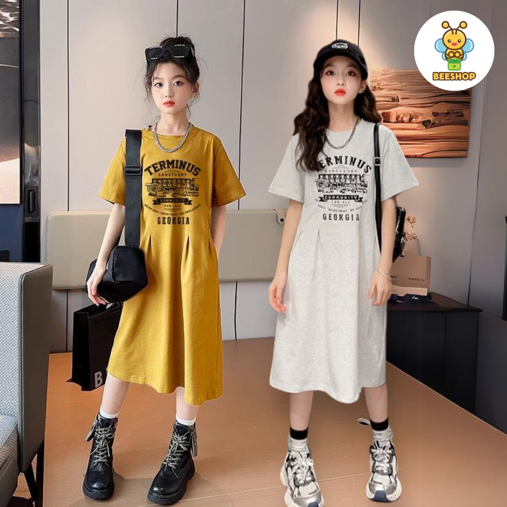 Váy bé gái size đại BEESHOP váy chiết eo cho bé H24085