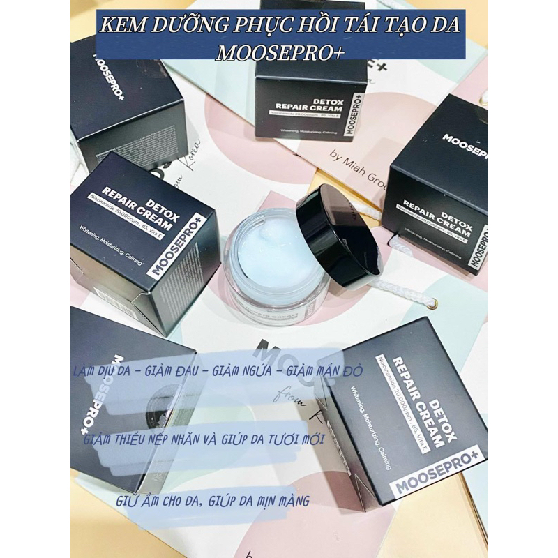 Kem dưỡng Moosepro+ detox repair cream giúp dưỡng ẩm, trắng da,50ml - hạn 2028 Hàn Quốc  IS157