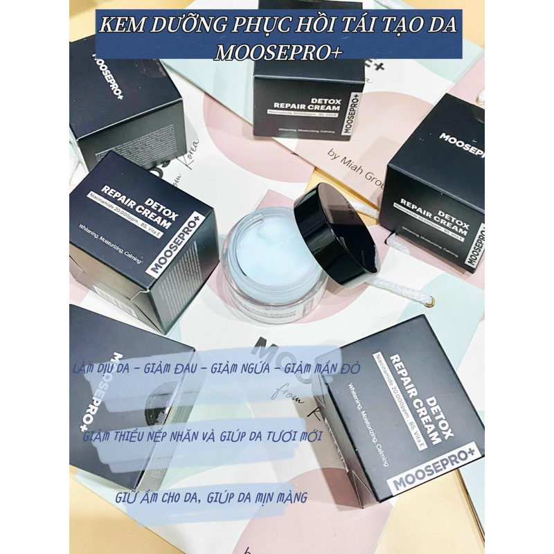 Kem dưỡng Moosepro+ detox repair cream giúp dưỡng ẩm, trắng da,50ml - hạn 2028 Hàn Quốc kem dưỡng moose  IS272