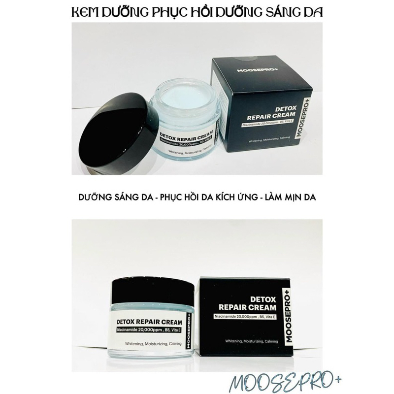 Kem dưỡng Moosepro+ detox repair cream giúp dưỡng ẩm, trắng da,50ml - hạn 2028 Hàn Quốc kem dưỡng moose  IS272