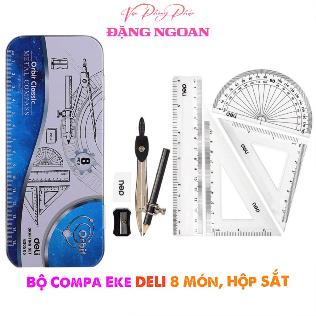 Bộ Compa Eke Thước Kẻ Deli Hộp Sắt 8 Món - Dụng Cụ Học Tập Tiện Ích Cho ...