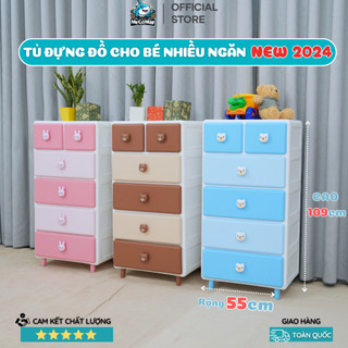 Tủ Nhựa Cho Bé Nhiều Ngăn Chính Hãng Pakey, Tủ Đựng Đồ Bền Đẹp Nhiều Màu Thiết Kế Gấu Thỏ Ngộ Nghĩnh